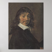 Portret van René Descartes door Frans Hals Poster (Voorkant)