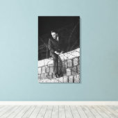 Portret van Richard Burton Canvas Afdruk (Insitu (Houten vloer))