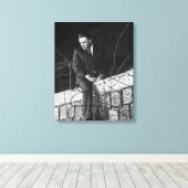 Portret van Richard Burton Canvas Afdruk (Insitu (Houten vloer))