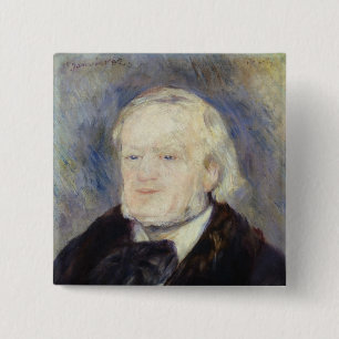 Portret van Richard Wagner 1882 Vierkante Button 5,1 Cm