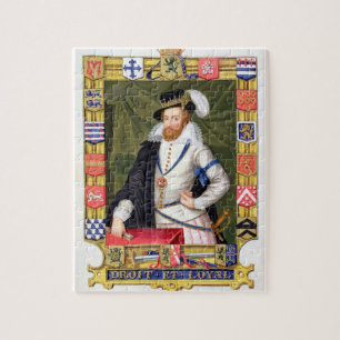 Portret van Robert Dudley (c.1532-88) Earl of Leic Legpuzzel