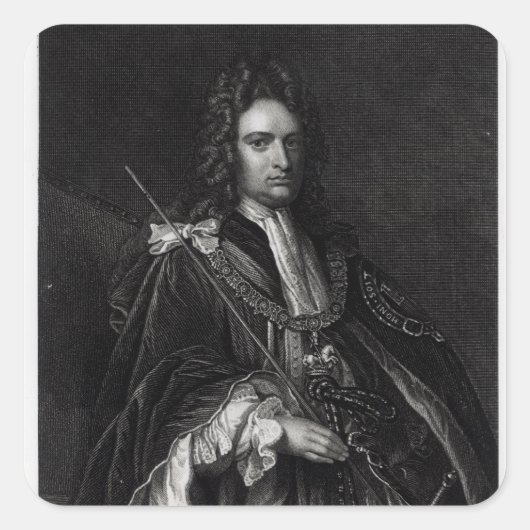 Portret van Robert Harley Vierkante Sticker (Voorkant)