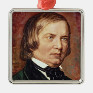 Portret van Robert Schumann Metalen Ornament