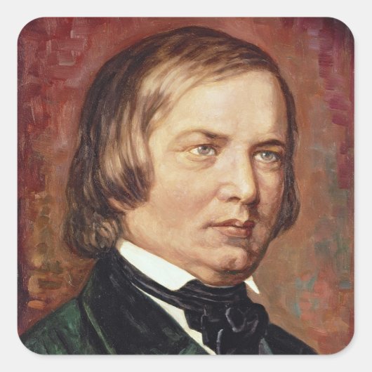 Portret van Robert Schumann Vierkante Sticker (Voorkant)