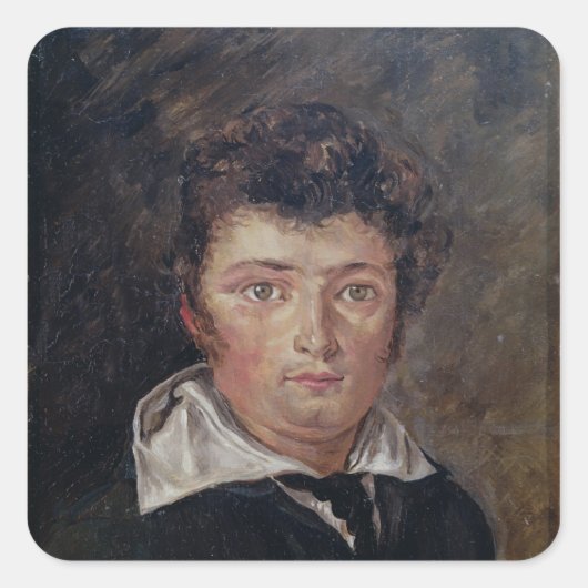 Portret van Robert Surcouf 1796 Vierkante Sticker (Voorkant)