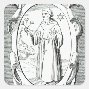 Portret van Roger Bacon Vierkante Sticker