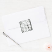 Portret van Roger Bacon Vierkante Sticker (Envelop)