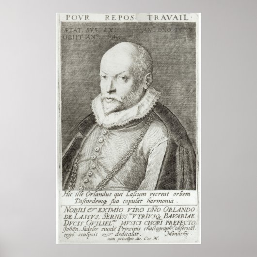 Portret van Roland de Lassus 1593-94 Poster (Voorkant)