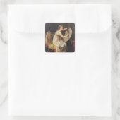 Portret van Roos Adelaide Ducreux Vierkante Sticker (Tas)