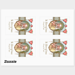 Portret van Roos van de St. Draped met Rozen (M 02 Rechthoekige Sticker