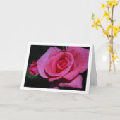 Portret van roze roos bloem kaart (Gele Bloem)