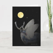 Portret van Rudolf in het maanlicht Feestdagen Kaart (Voorkant)