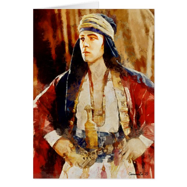 Portret van Rudolph Valentino als de sjeik (Voorkant)