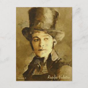 Portret van Rudolph Valentino Art Briefkaart