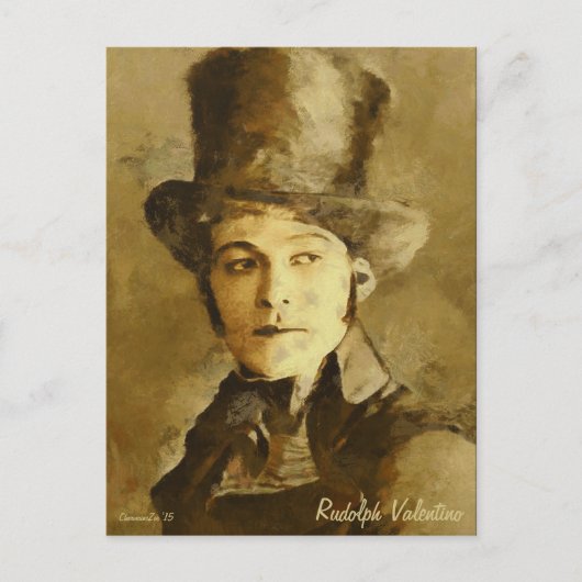 Portret van Rudolph Valentino Art Briefkaart (Voorkant)