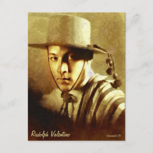 Portret van Rudolph Valentino Art Briefkaart