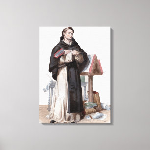 Portret van Saint Bernard de Clairvaux Canvas Afdruk