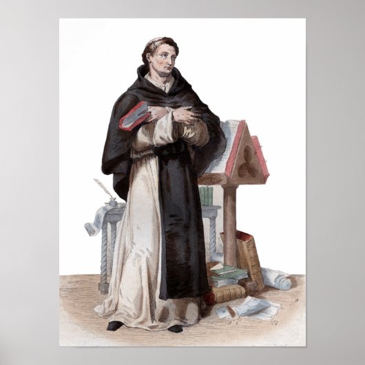 Portret van Saint Bernard de Clairvaux Poster (Voorkant)