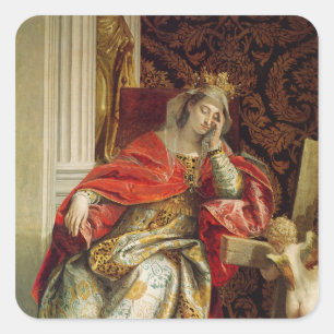 Portret van Saint Helena Vierkante Sticker