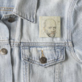 Portret van Saint Vincent de Paul Vierkante Button 5,1 Cm (In situ)
