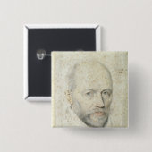 Portret van Saint Vincent de Paul Vierkante Button 5,1 Cm (Voorkant /achterkant)