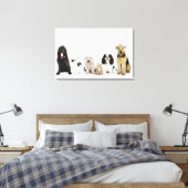 Portret van samen zittende katten en honden canvas afdruk (Insitu (Slaapkamer))