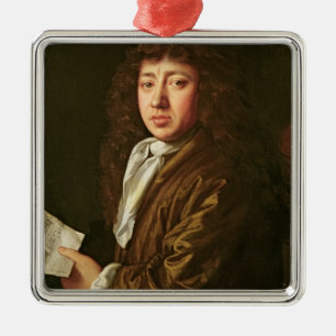 Portret van Samuel Pepys 1666 Metalen Ornament