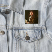 Portret van Samuel Pepys 1666 Vierkante Button 5,1 Cm (In situ)