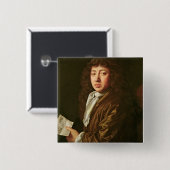 Portret van Samuel Pepys 1666 Vierkante Button 5,1 Cm (Voorkant /achterkant)