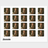 Portret van Samuel Pepys 1666 Vierkante Sticker (Vel)