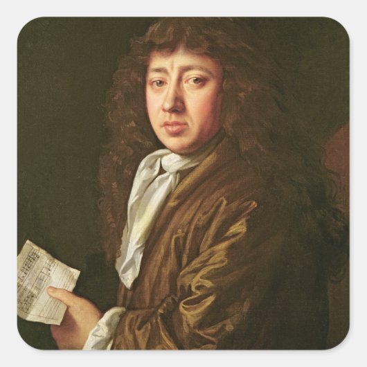 Portret van Samuel Pepys 1666 Vierkante Sticker (Voorkant)