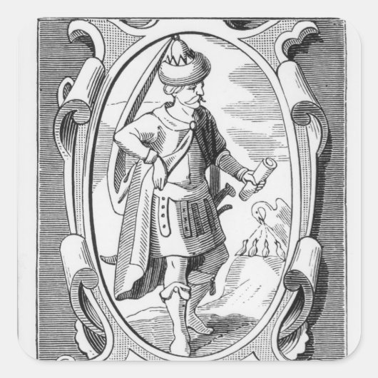 Portret van Samuel Taylor Coleridge Vierkante Sticker (Voorkant)