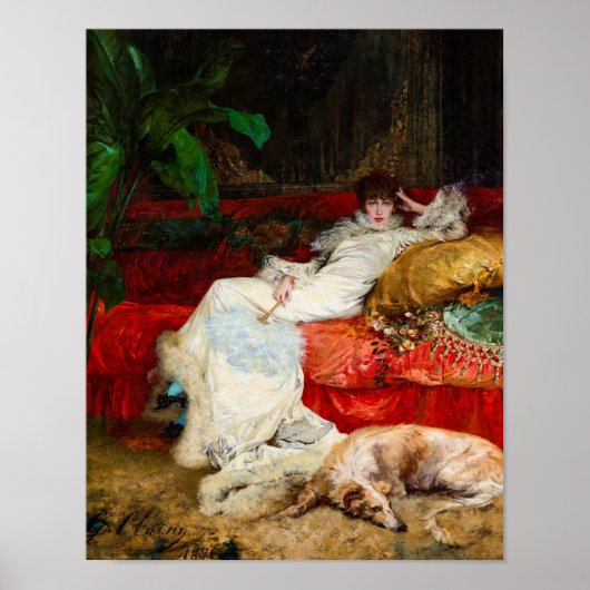 Portret van Sarah Bernhardt door Georges Clairin Poster (Voorkant)