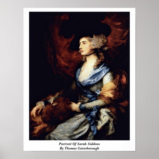 Portret van Sarah Siddons door Thomas Gainsborough Poster (Voorkant)