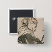 Portret van Saskia, 1634 Vierkante Button 5,1 Cm (Voorkant /achterkant)
