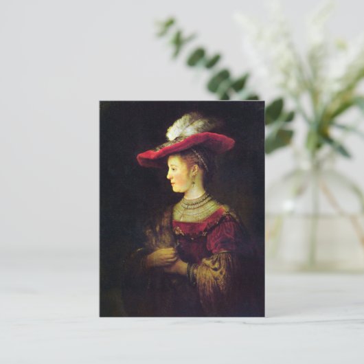 Portret van Saskia door Rembrandt Briefkaart (Staand voorkant)