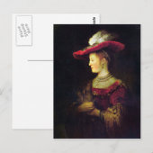 Portret van Saskia door Rembrandt Briefkaart (Voorkant / Achterkant)
