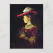 Portret van Saskia door Rembrandt Briefkaart (Voorkant)
