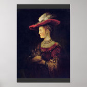 Portret van Saskia van Uylenburch [1]. Door Rembra Poster (Voorkant)