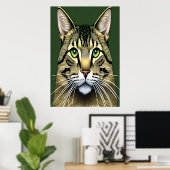 Portret van schattige kat | AI Art Poster (Thuiskantoor)
