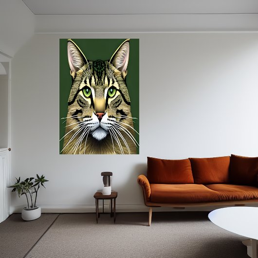 Portret van schattige kat | AI Art Poster