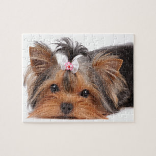 Portret van schattige puppy legpuzzel