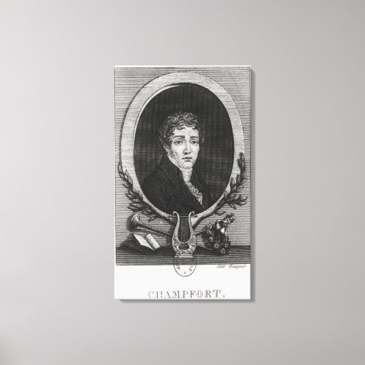 Portret van Sebastian-Roch Nicolas Canvas Afdruk (Voorkant)