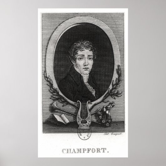 Portret van Sebastian-Roch Nicolas Poster (Voorkant)