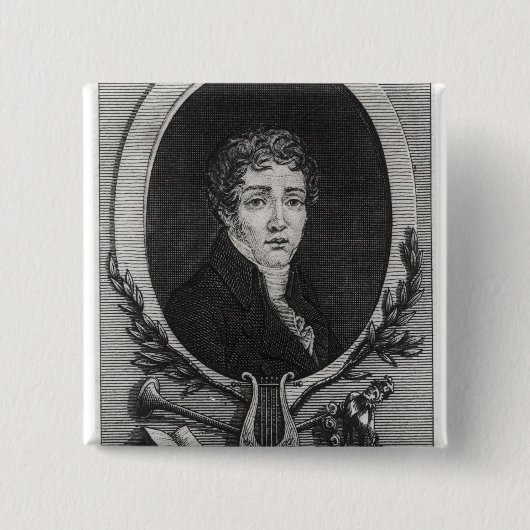 Portret van Sebastian-Roch Nicolas Vierkante Button 5,1 Cm (Voorkant)