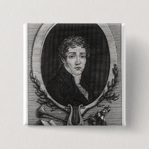 Portret van Sebastian-Roch Nicolas Vierkante Button 5,1 Cm