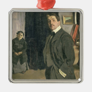 Portret van Sergei Pavlovich Diaghilev Metalen Ornament
