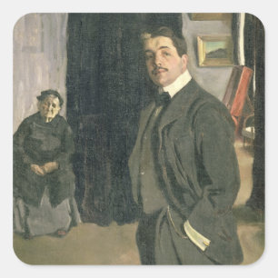 Portret van Sergei Pavlovich Diaghilev Vierkante Sticker