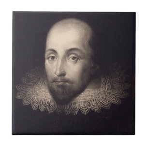 "Portret van Shakespeare" keramische tegel Tegeltje