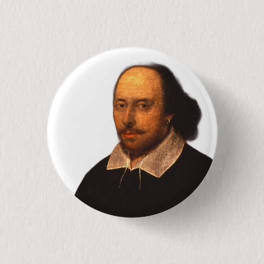 portret van Shakespeare Ronde Button 3,2 Cm (Voorkant)